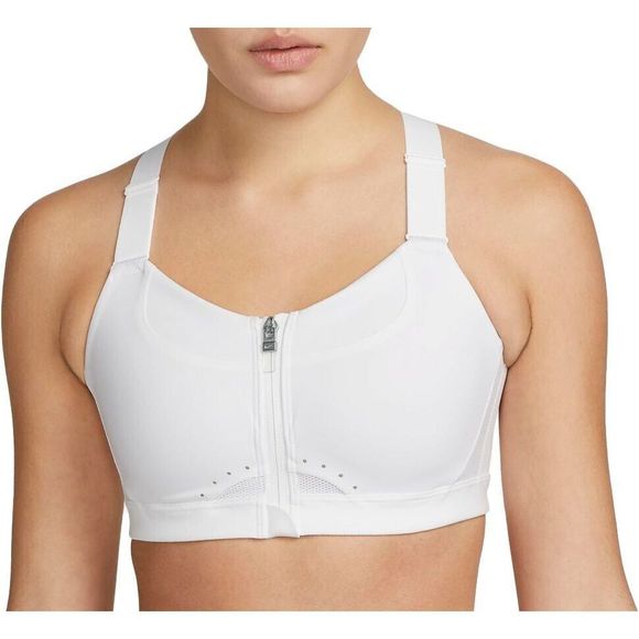 Nike Alpha Women Sz 2XL (A-B) White High-Support Padded Zip-Front Sports Bra $72 - Picture 8 of 8